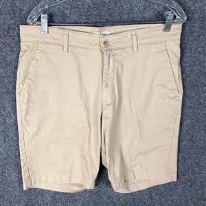 Jon Sonen Shorts Men's 34 Chino Beige Cotton Casual Adults Slash Pockets